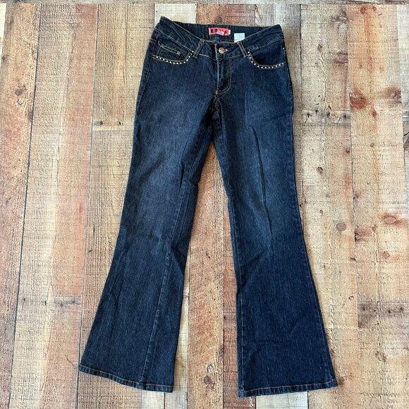 Y2K Hip Jeans USA denim boot cut with cowgirl boots hat on pocket juniors 5 - Picture 1 of 9